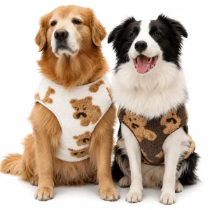 Teddy Bear Fleece Dog Vest – Soft & Cozy Pullover