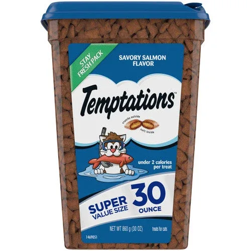 Temptations Classics Crunchy & Soft Adult Cat Treats Savory Salmon 30oz - Image 2