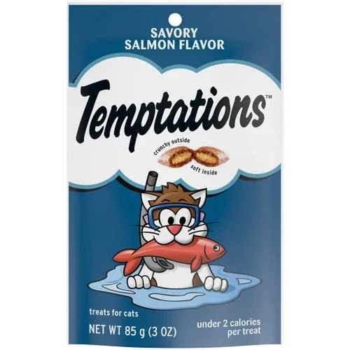 Temptations Classics Crunchy & Soft Adult Cat Treats Savory Salmon 3oz - Image 2