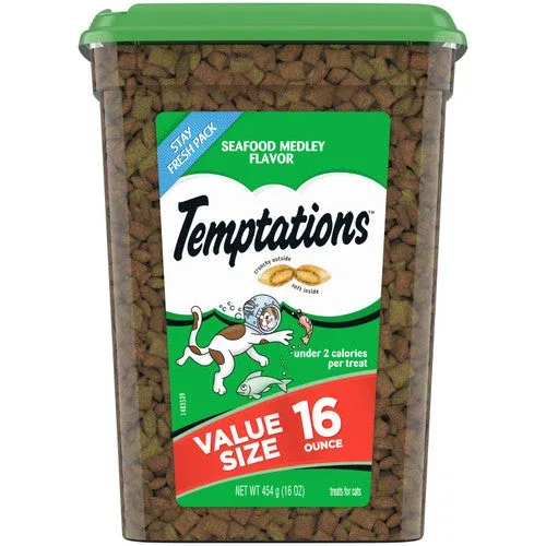 Temptations Classics Crunchy & Soft Adult Cat Treats Seafood Medley 16oz - Image 2