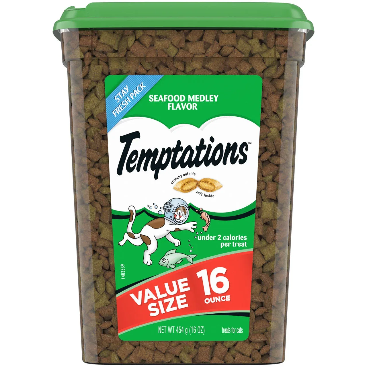 Temptations Classics Crunchy & Soft Adult Cat Treats Seafood Medley 16oz