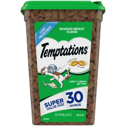 Temptations Classics Crunchy & Soft Adult Cat Treats Seafood Medley 30oz - Image 2