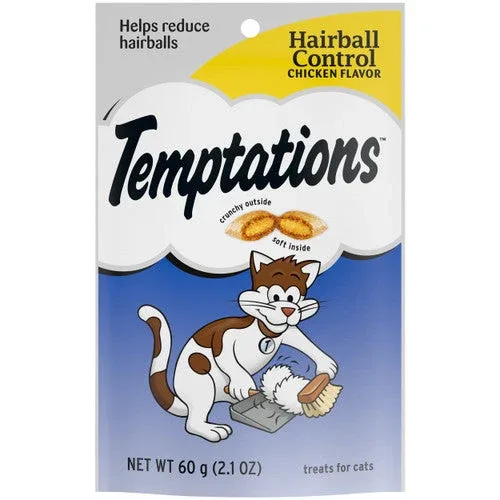 Temptations Hairball Control Crunchy & Soft Adult Cat Treats Chicken 2.1 oz - Image 2