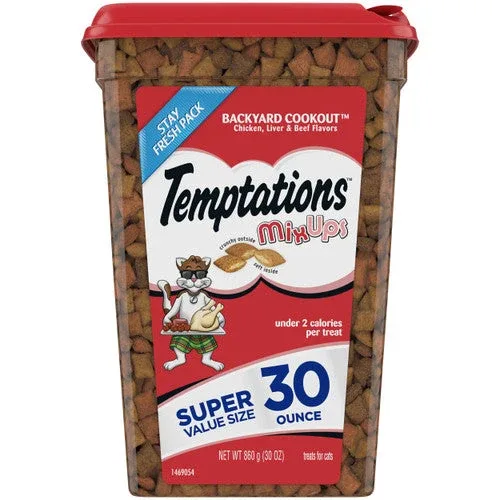 Temptations MixUps Crunchy & Soft Adult Cat Treats Backyard Coookout 30oz - Image 2