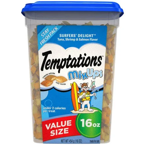 Temptations MixUps Crunchy & Soft Adult Cat Treats Surfer's Delight 16oz - Image 2