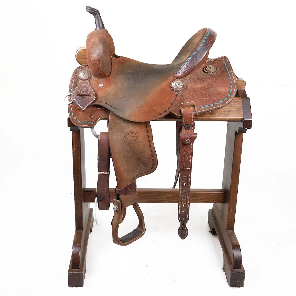 Teskey's Used 14.5in Roughout with Buckstitch Barrel Saddle - Image 2