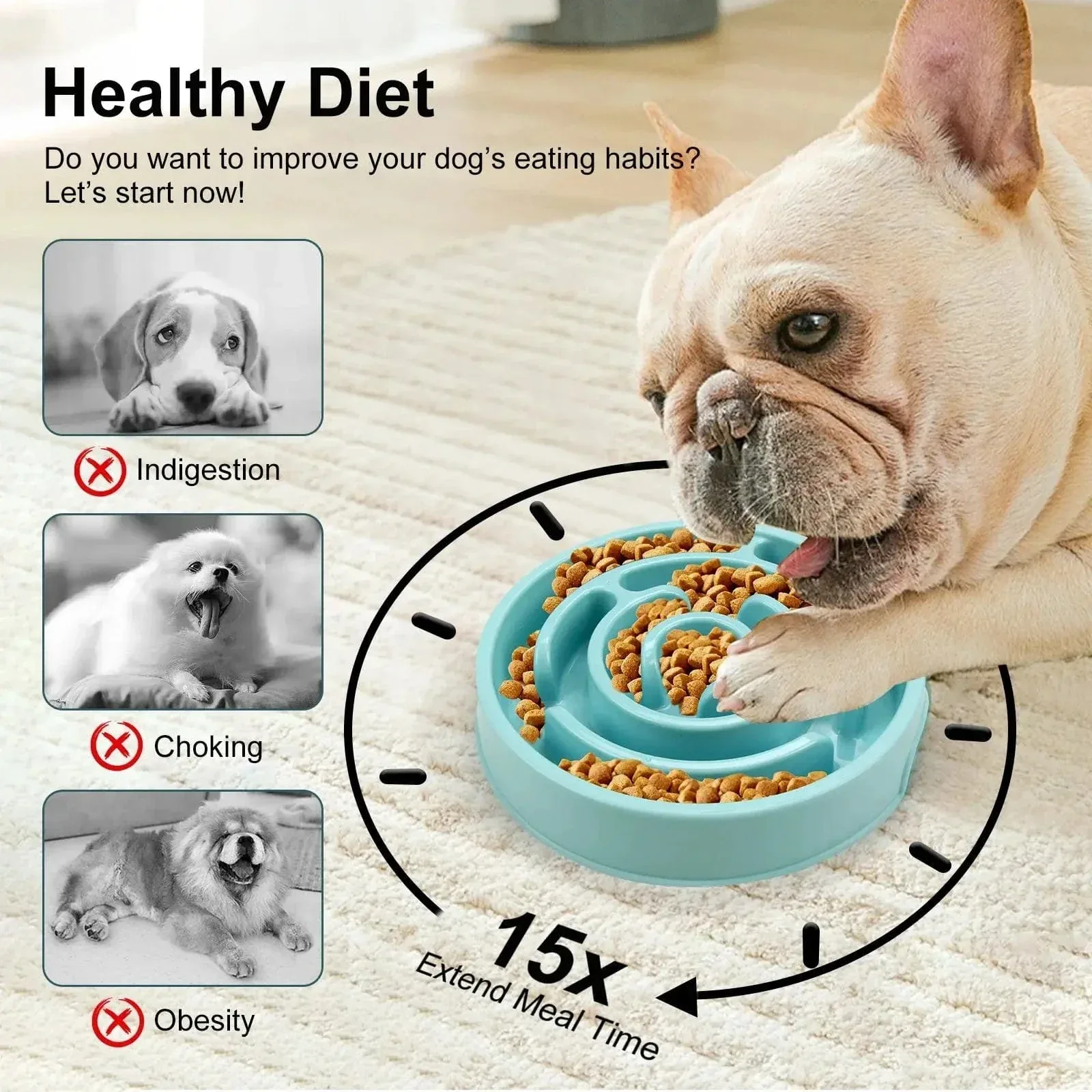 The Fur Anti-Gulp Slow Feeder Dog Bowl - Image 2
