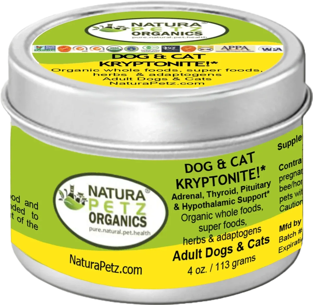 The Petz Kitchen Dog & Cat Kryptonite Meal Topper - Adrenal, Thyroid & Endocrine Support for Dogs & Cats