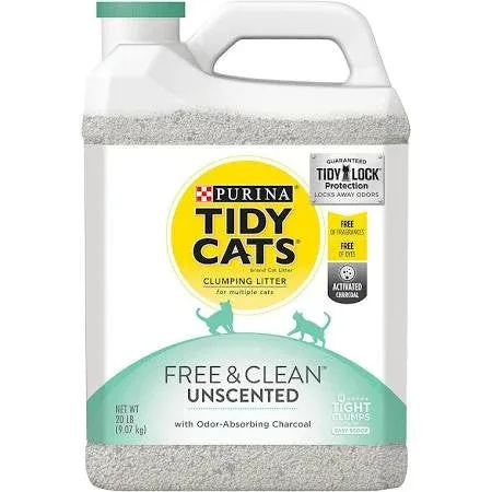 Tidy Cats Free & Clean Unscented Scoop Litter 2/20lb {L-1}702115 - Image 2