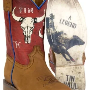Tin Haul Big Kids Bullheaded Square Toe Bootss