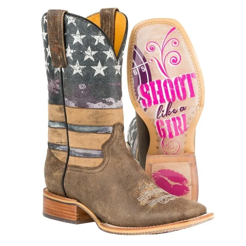 Tin Haul Ladies American Woman Sq Toe Boots - Image 2