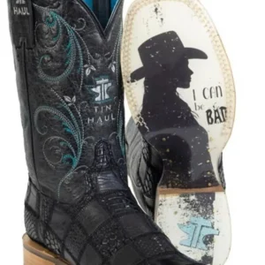 Tin Haul Ladies CheckerD Square Toe Boots