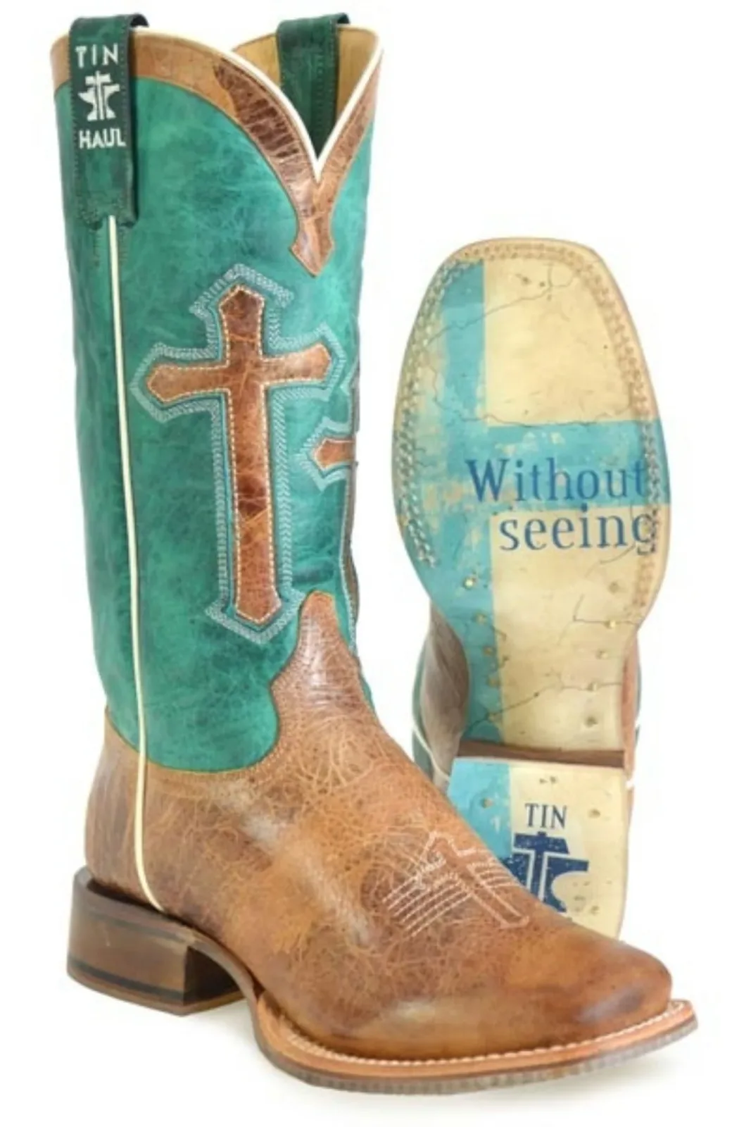 Tin Haul Ladies Crucifix Square Toe Boots