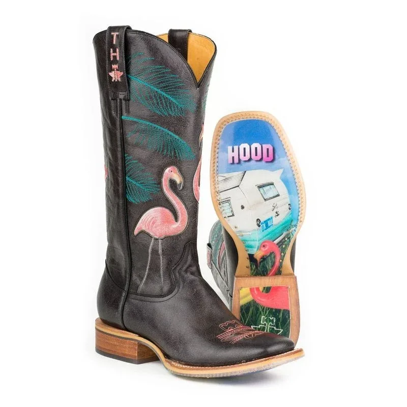 Tin Haul Ladies Flamingo Square Toe Boots - Image 2