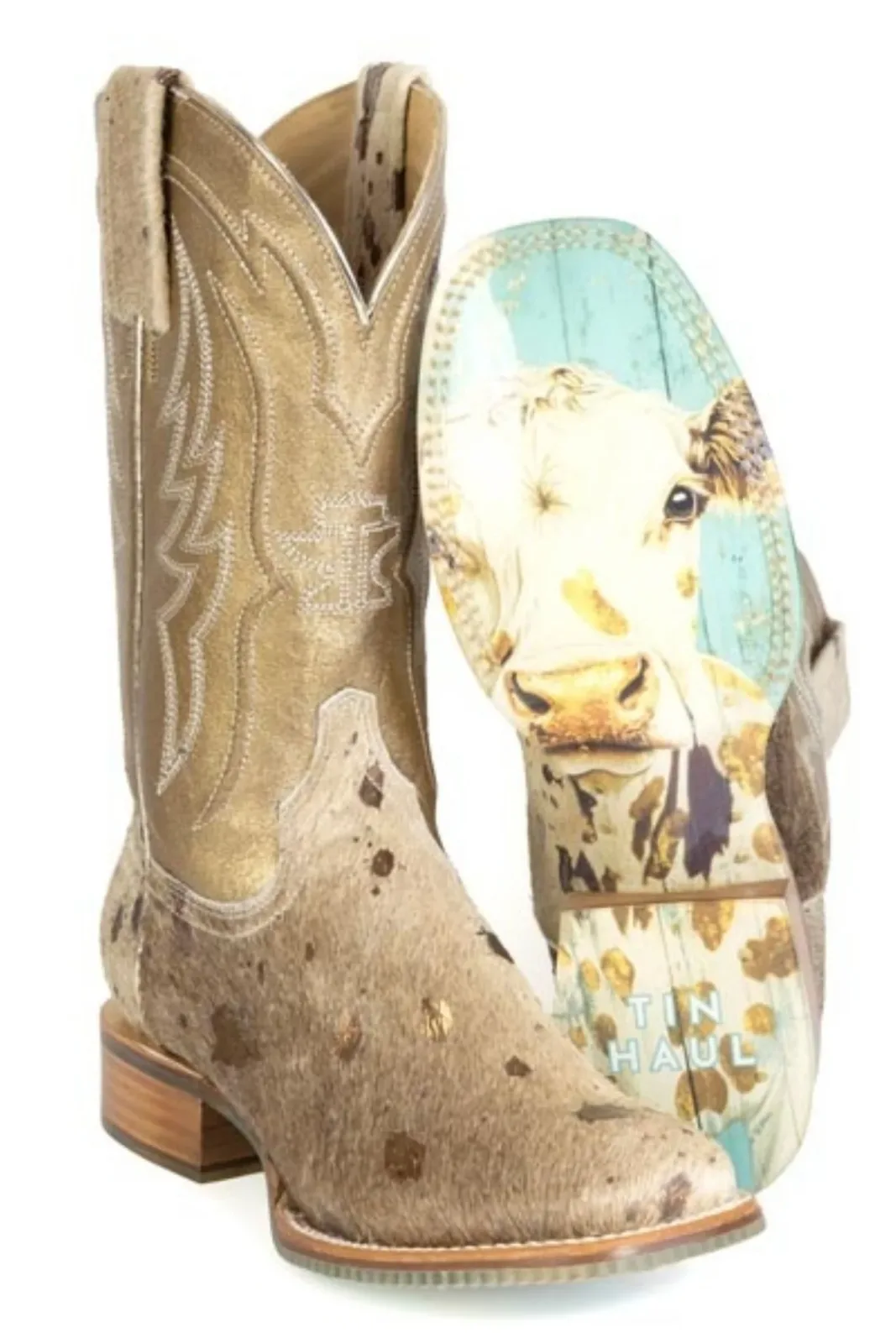 Tin Haul Ladies Golden Charolais Square Toe Boots