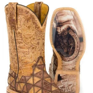 Tin Haul Ladies Patchwork Square Toe Boots