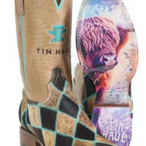 Tin Haul Ladies Pet Met Square Toe Boots