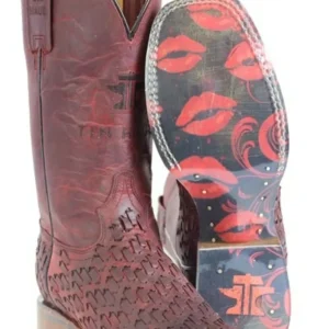 Tin Haul Ladies Roses Are Red Square Toe Boots