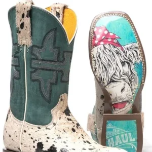 Tin Haul Ladies Shaggy Spot Boots