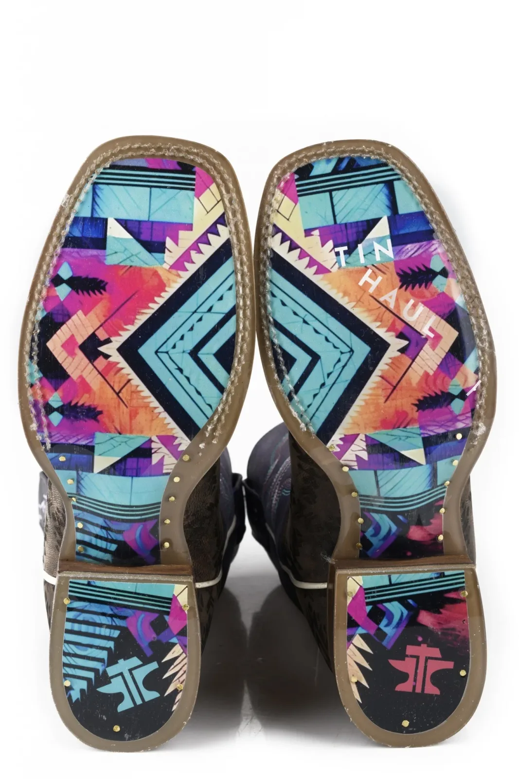 Tin Haul Ladies Sizzling Aztec Square Toe Boots - Image 2