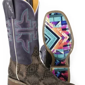 Tin Haul Ladies Sizzling Aztec Square Toe Boots