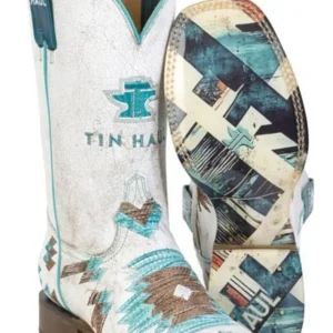 Tin Haul Ladies Twisted Aztection Square Toe Boots