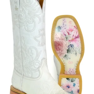 Tin Haul Ladies White Wedding Boots
