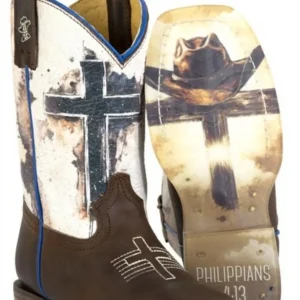Tin Haul Little Kids Church Cross Square Toe Boots