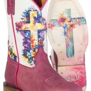 Tin Haul Little Kids Love Jesus Square Toe Boots