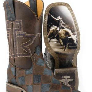 Tin Haul Mens Check Me Out Square Toe Boots