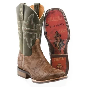 Tin Haul Mens Cowboy Sole Sq Toe Boots