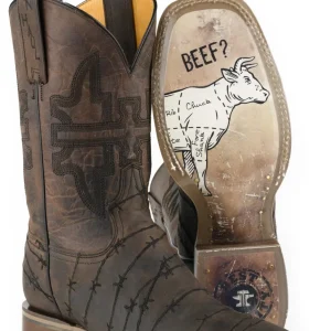 Tin Haul Mens Dont Fence Me In Two Square Toe Boots