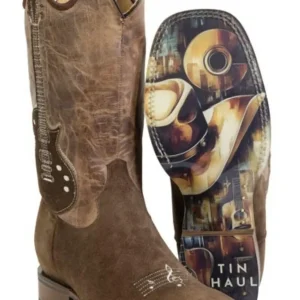 Tin Haul Mens Hat and Soul Square Toe Boots