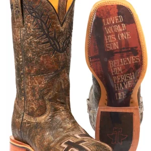 Tin Haul Mens John 3.16 Square Toe Boots
