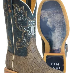 Tin Haul Mens Lightning Strikes Square Toe Boots