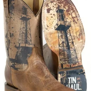 Tin Haul Mens Oil Derrick Square Toe Boots