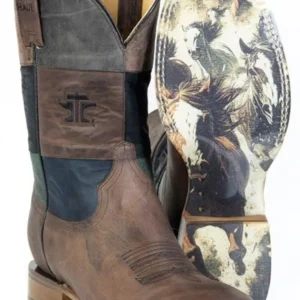 Tin Haul Mens Running Wild Square Toe Boots
