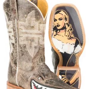 Tin Haul Mens Toastin A Gnarly Shark Sq Toe Boot