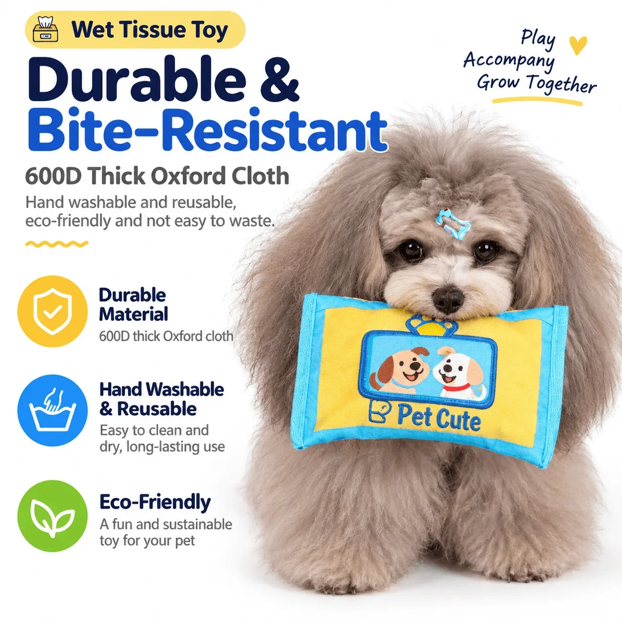 Tissue Box Dog Toy – Snuffle Treat Puzzle with Squeaker - Image 2