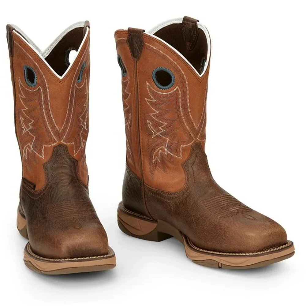 Tony Lama Mens Lopez 11" Wide Steel Square Toe Waterproof Work Boots - Image 2