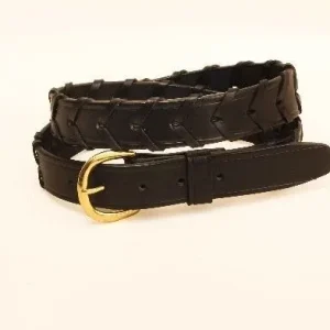 Tory 1 1/4In Laced Belt 28 Bk/Gry