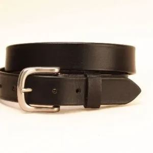 Tory 1 1/4In Plain Belt With Sq Nickel Buckle 28 Blk