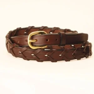 Tory 3/4In Laced Leather Belt With Brass Buckle 24 Br