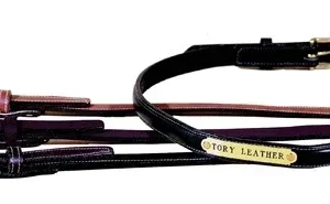 Tory Leather 3/4" Raised Leather Belt with Brass Buckle