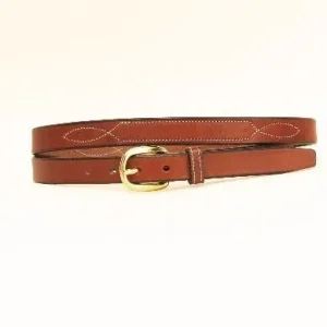 Tory Leather 3/4In Belt With Stitched Pattern 24 Hav