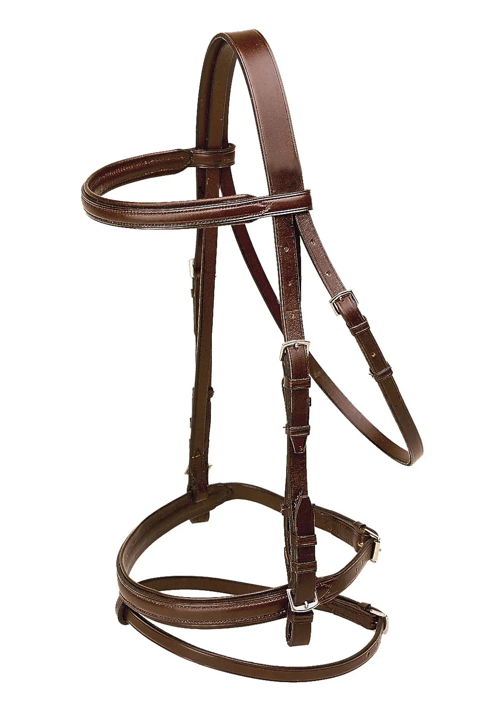 Tory Leather Company Deluxe Padded Dressage Bridle with Buckle Bit Ends - Image 2
