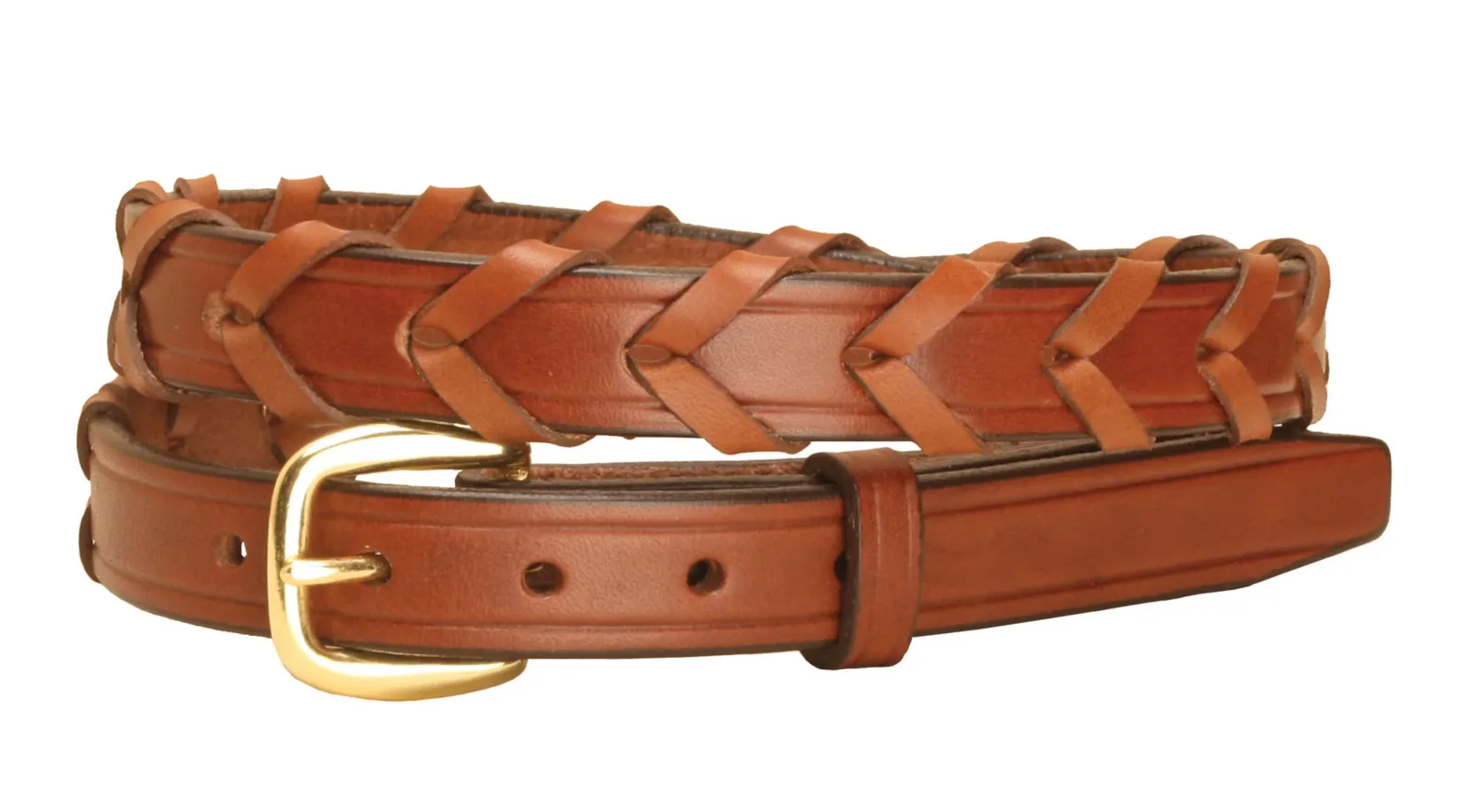 Tory Leather ¾" Laced Belt with Brass Buckle - Image 2