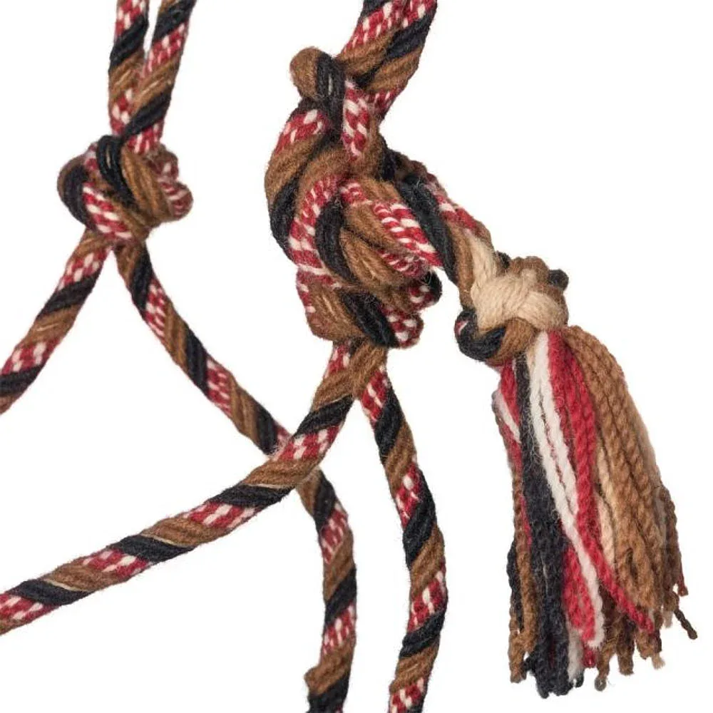 Tough 1 Brown Black Red Cream Mecate Rope Halter - Image 2