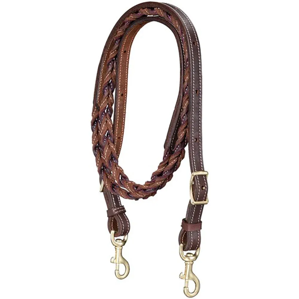 Tough 1 Latigo Two-Tone Twist Loop Rein