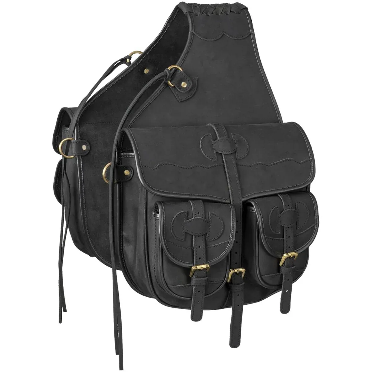 Tough1® Oiled Leather Saddle Bag - Image 2